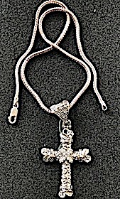 Sterling Silver Cross w/CZ - Spanish Style 